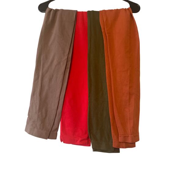 Yelete Leggings NWT Bundle of 4 Brown Red Burnt-Orange Green  One size fits most - Picture 1 of 8